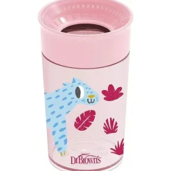 Dr Brown - Milestones Cheers 360 Transition Sippy Cup, Pink Leopard, 10 onças