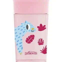 Dr Brown - Milestones Cheers 360 Transition Sippy Cup, Pink Leopard, 10 onças