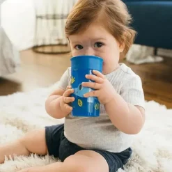 Dr Brown - Milestones Cheers 360 Transition Sippy Cup, jacaré azul e cobra turquesa, 10 onças, pacote com 2