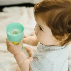 Dr Brown - Milestones Cheers 360 Transition Sippy Cup, jacaré azul e cobra turquesa, 10 onças, pacote com 2