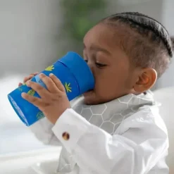 Dr Brown - Milestones Cheers 360 Transition Sippy Cup, jacaré azul e cobra turquesa, 10 onças, pacote com 2