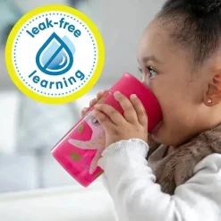 Dr Brown - Milestones Cheers 360 Transition Sippy Cup, Pink Leopard e Red Lemur, 10 onças, 2 unidades