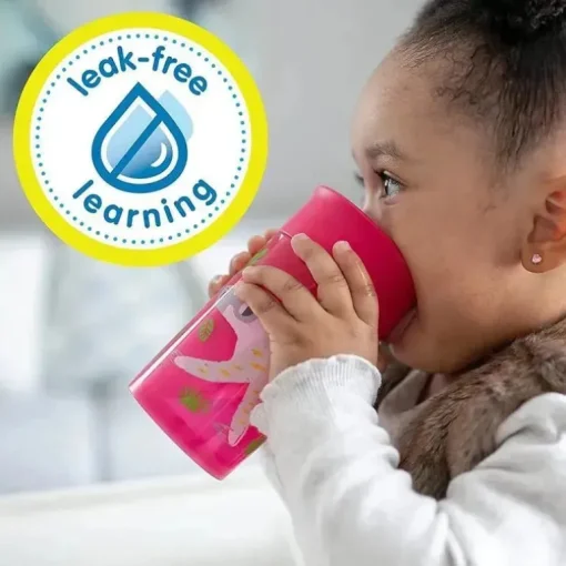 Dr Brown - Milestones Cheers 360 Transition Sippy Cup, Pink Leopard e Red Lemur, 10 onças, 2 unidades