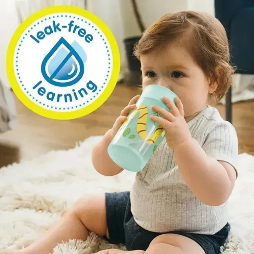 Dr Brown - Milestones Cheers 360 Transition Sippy Cup, jacaré azul e cobra turquesa, 10 onças, pacote com 2