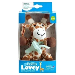 Dr Brown - Porta-chupeta e mordedor Baby Lovey, girafa com HappyPaci verde, 0-6m