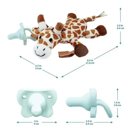 Dr Brown - Porta-chupeta e mordedor Baby Lovey, girafa com HappyPaci verde, 0-6m
