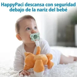 Dr Brown - Porta-chupeta e mordedor Baby Lovey, girafa com HappyPaci verde, 0-6m