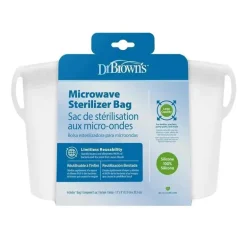 Dr Brown - Saco esterilizador a vapor para micro-ondas 100% silicone, saco esterilizador reutilizável