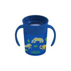 Dr. Brown - Smooth Wall Cheers360 Cup W/ Handles, 7 Oz/200 Ml, Blue Deco (6M+), 1-Pack