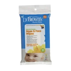 Dr. Brown Natural Flow toalhetes de nariz e rosto 30-Pacote