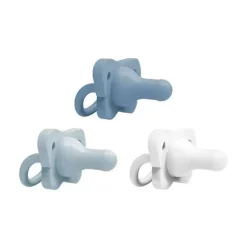 Dr. Brown's - 3 unidades Happypaci chupeta de silicone de peça única, azul