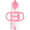 Dr. Brown's - Garrafas estreitas de canudo de 8 oz com alças de silicone, rosa