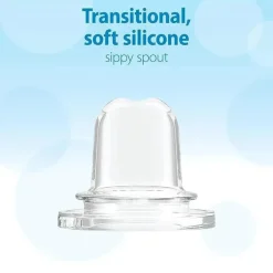 Dr. Brown's - Milestones Garrafa estreita com canudinho e alças de silicone, azul claro