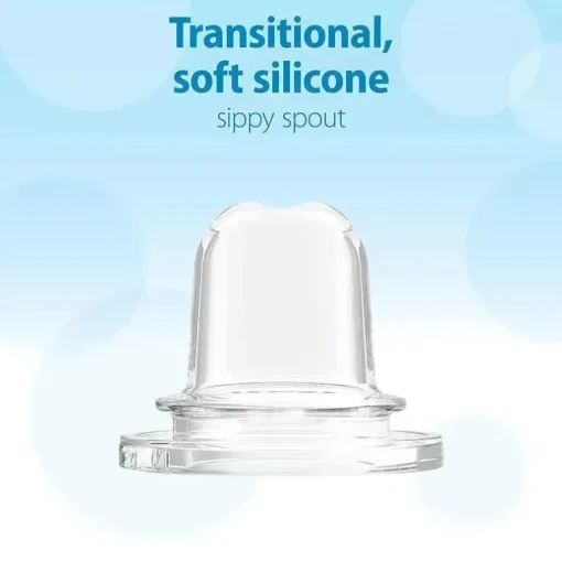 Dr. Brown's - Milestones Garrafa estreita com canudinho e alças de silicone, azul claro