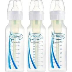 Dr. Brown's - Opções Anti-Cólicas Estreitas de 8 Oz + Mamadeira, 3 unidades