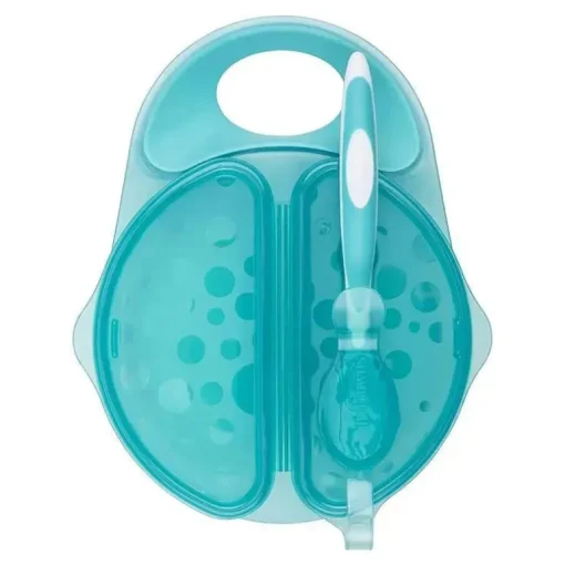 Dr. Brown's Travel Fresh Tigela E Colher, 1 Pacote, Turquesa
