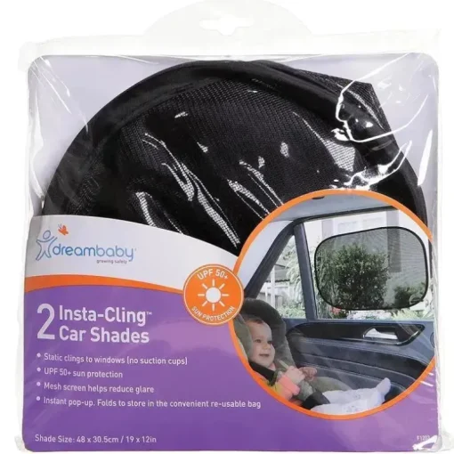 Dreambaby - Cortinas estáticas para janelas de carro Insta-Cling, proteção solar UPF 50