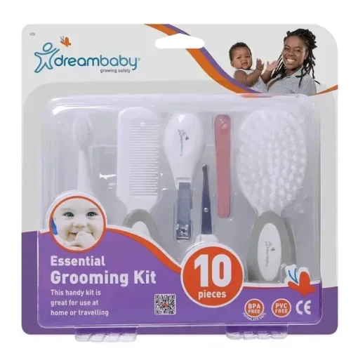 Dreambaby - Kit essencial de higiene para bebês e conjunto de cuidados de saúde, pacote com 10, cinza