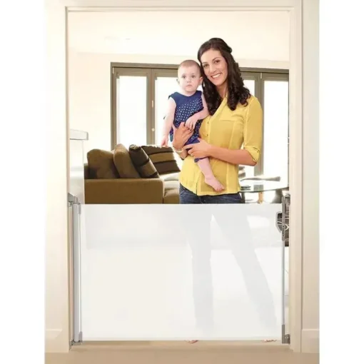 Dreambaby - Portão retrátil de malha para bebês interno/externo