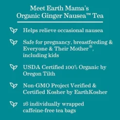 Earth Mama - Chá Orgânico de Gengibre para Náusea