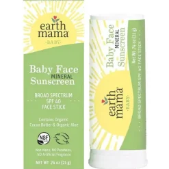 Earth Mama - Protetor Solar Mineral Rosto de Bebê FPS 40