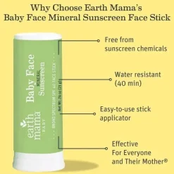 Earth Mama - Protetor Solar Mineral Rosto de Bebê FPS 40
