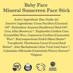 Earth Mama - Protetor Solar Mineral Rosto de Bebê FPS 40