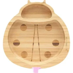 Eco Rascals - Placa de Sucção de Bambu, Joaninha, Rosa