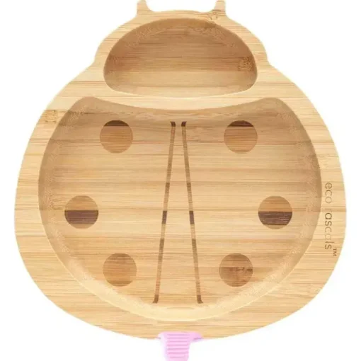 Eco Rascals - Placa de Sucção de Bambu, Joaninha, Rosa