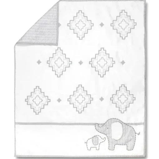 Edredão reversível Wendy Bellissimo Hudson Elephant, cinza/branco