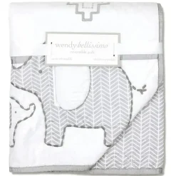 Edredão reversível Wendy Bellissimo Hudson Elephant, cinza/branco