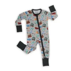 Ellie Sue - Baby Cars Bamboo Zipper Romper