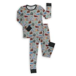 Ellie Sue - Baby Cars Bamboo Pajama Set