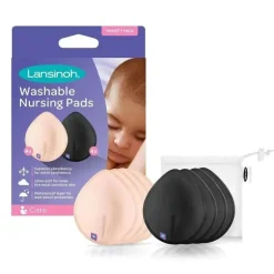 Emerson Healthcare - Almofadas de enfermagem reutilizáveis ​​Lansinoh, 8 almofadas de enfermagem absorventes, almofadas rosa e pretas