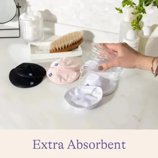 Emerson Healthcare - Almofadas de enfermagem reutilizáveis ​​Lansinoh, 8 almofadas de enfermagem absorventes, almofadas rosa e pretas