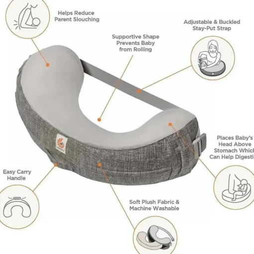 Ergobaby - Capa de Almofada de Amamentação Natural Curve, Cinza