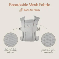 Ergobaby - Embrace Baby Carriersoft Air Mesh, Preto Lavado