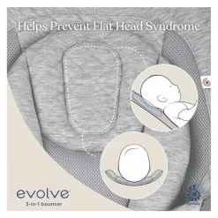 Ergobaby - Evolve Bouncer 3 em 1, cinza carvão