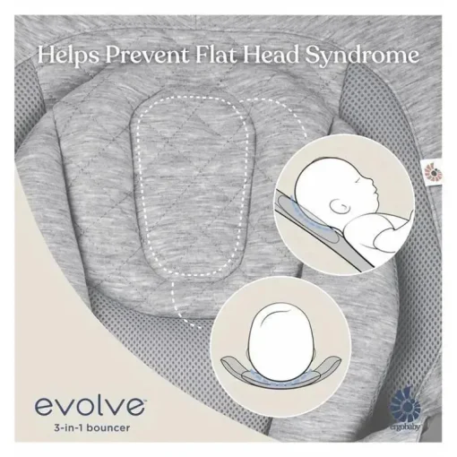 Ergobaby - Evolve Bouncer 3 em 1, cinza carvão