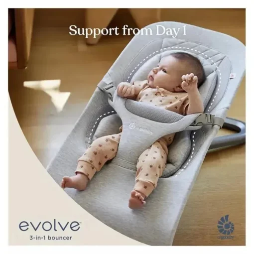 Ergobaby - Evolve Bouncer 3 em 1, cinza carvão