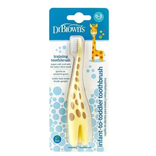 Escova de dentes infantil do Dr. Brown, girafa