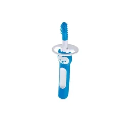Escova de dentes massageadora MAM 3+ meses, limpador de gengiva e massageador - azul