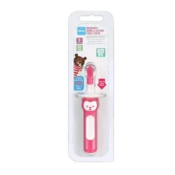 Escova de dentes massageadora MAM 3+ meses, limpador de gengiva e massageador - rosa