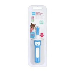 Escova de dentes massageadora MAM 3+ meses, limpador de gengiva e massageador - azul