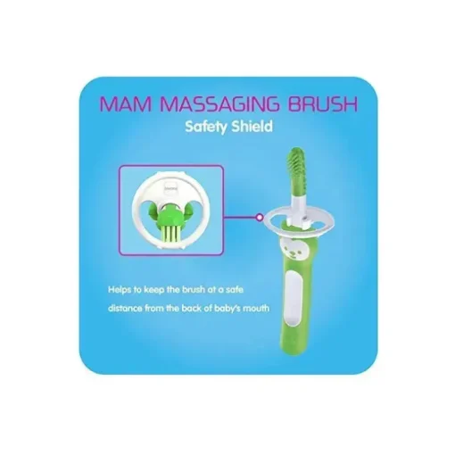 Escova de dentes massageadora MAM 3+ meses, limpador de gengiva e massageador - rosa