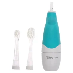 Escova de dentes sônica de 2 estágios Bbluv Sonik para bebês e crianças pequenas, branca/acqua