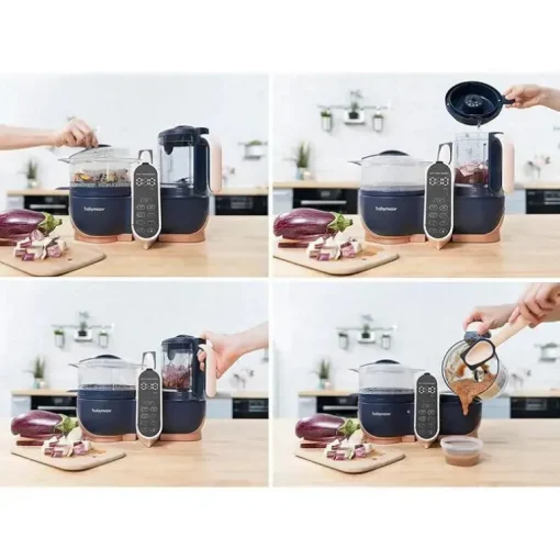 Estação de refeições Babymoov Duo XL | Processador de alimentos 6 em 1 com vapor, liquidificador multi-velocidade, aquecedor, descongelador e esterilizador