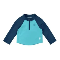 eu jogo camisa de manga comprida com zíper Rashguard, Aqua