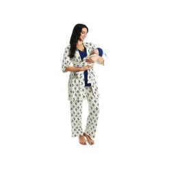 Everly Grey – Conjunto de calças PJ de maternidade e enfermagem 3Pk Analise para mamãe, azul marinho