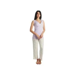 Everly Grey - Conjunto de calças PJ de maternidade e enfermagem 3Pk Analise para mamãe, Bali